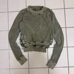 Free People Interlaken Cropped Thermal Top Womens Size S